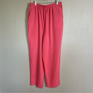 Vintage Allison Daley Coral Pink Pull On Pants Size 14 Casual Resort Wear Cruise